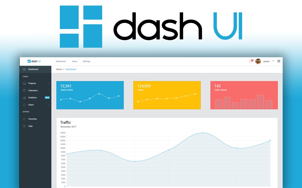 Responsive Dashboard Template Bubble