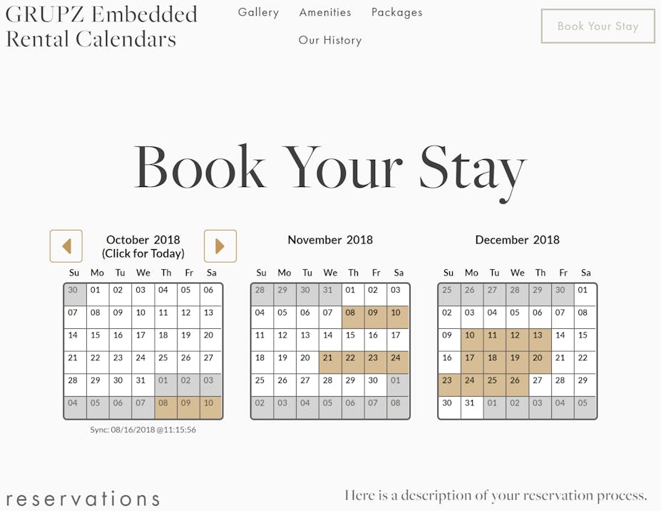 GRUPZ Vacation Rental Calendars for Any Website Sync to Any