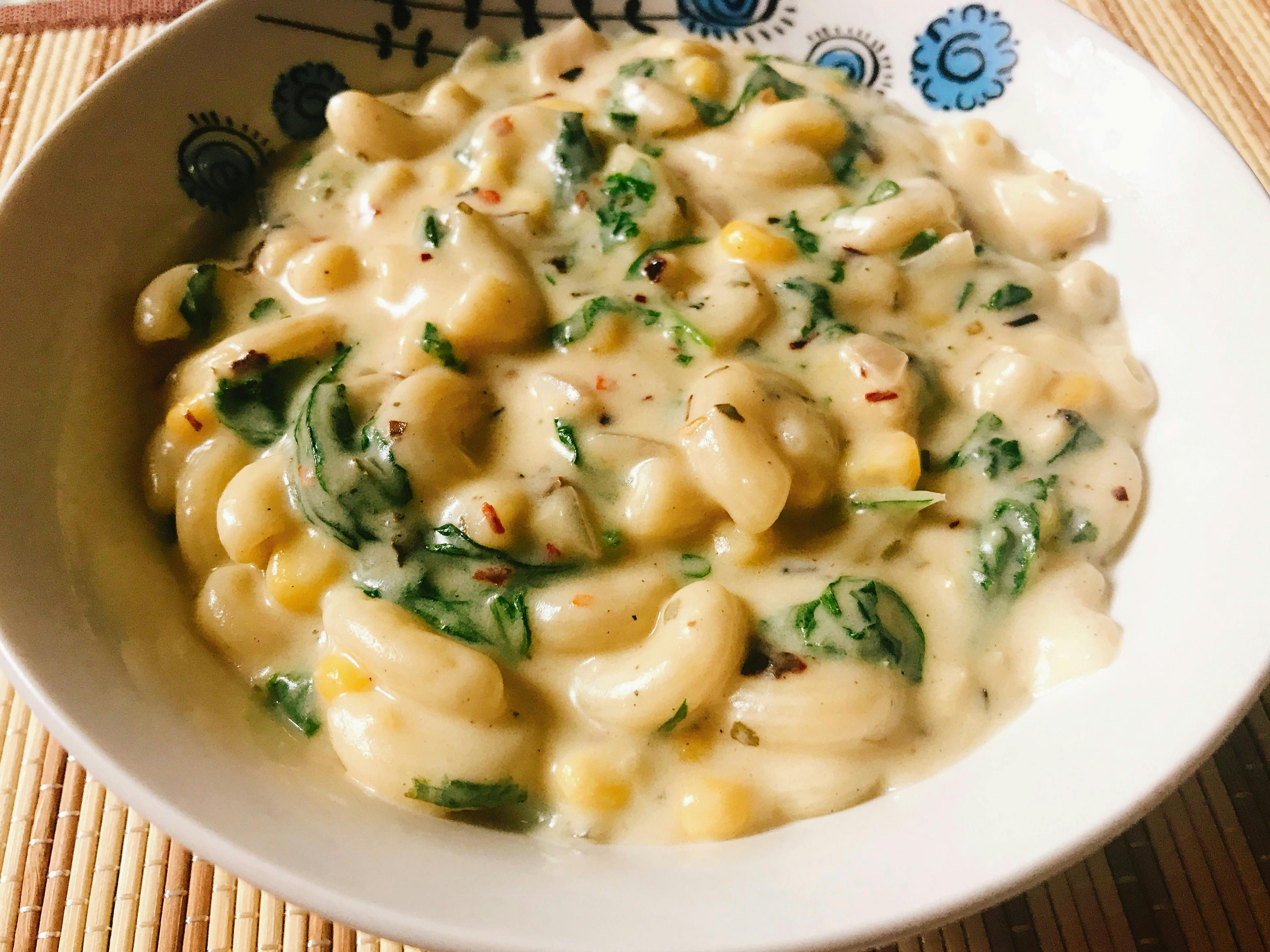 White Sauce Spinach Corn Pasta Your Veg Recipe