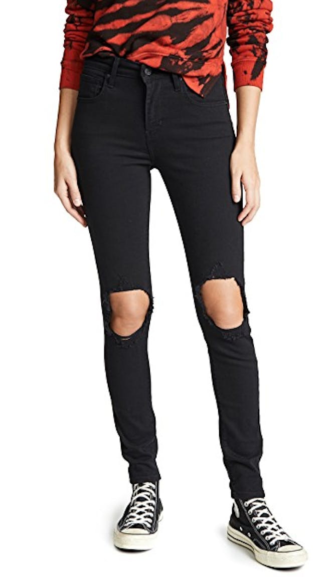 black distressed jeans womens