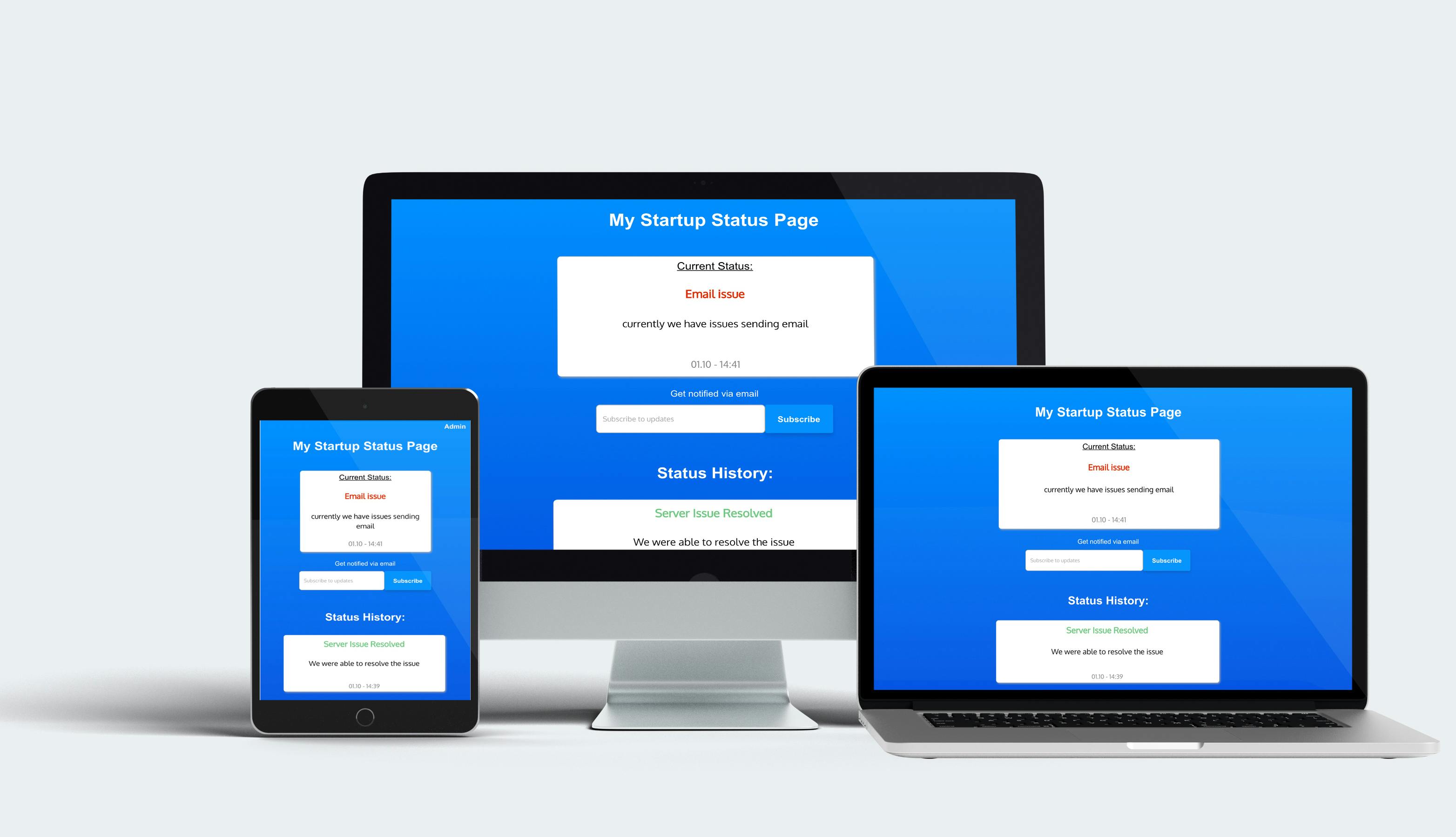 Startup Status Page