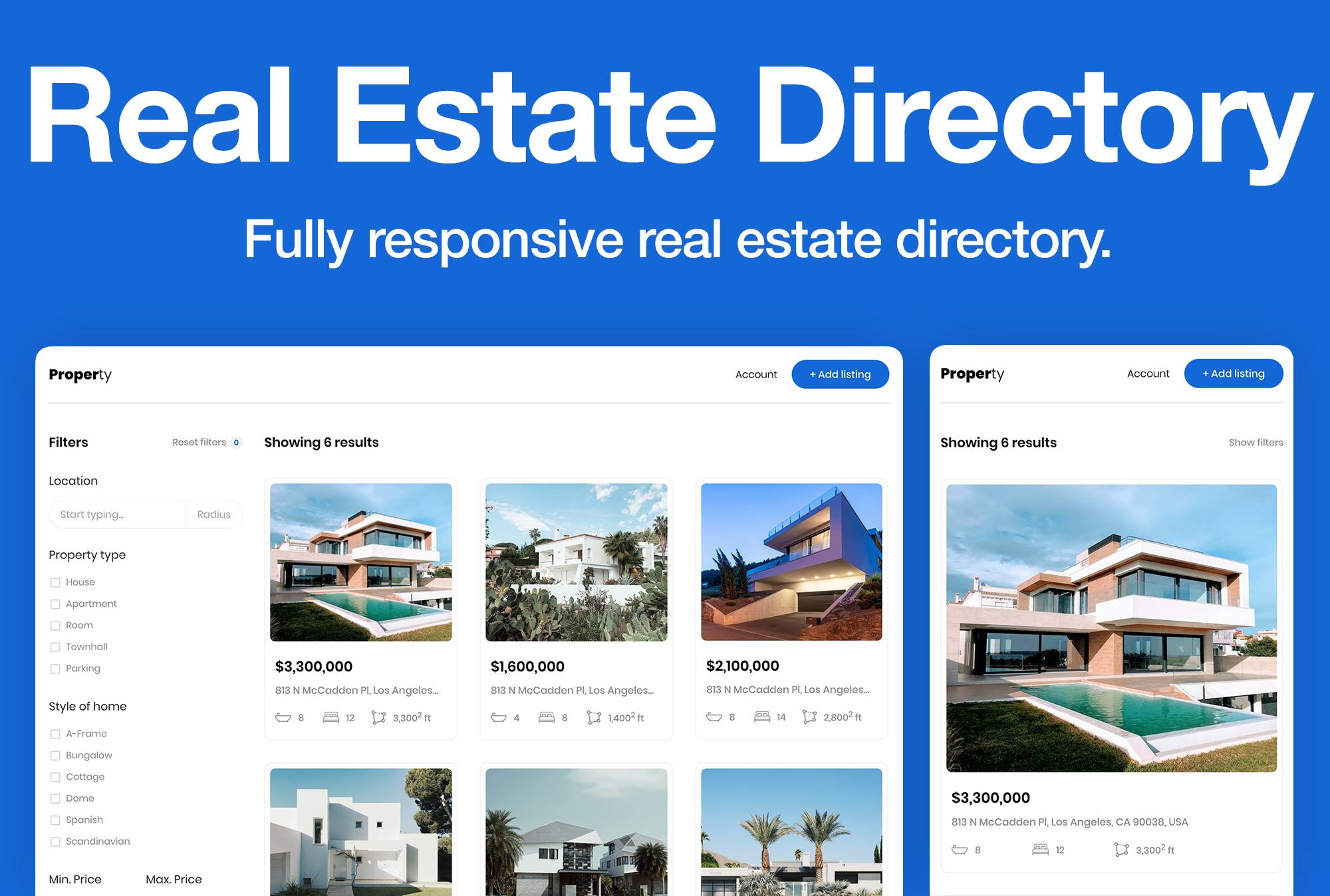 Real Estate Directory Template Bubble