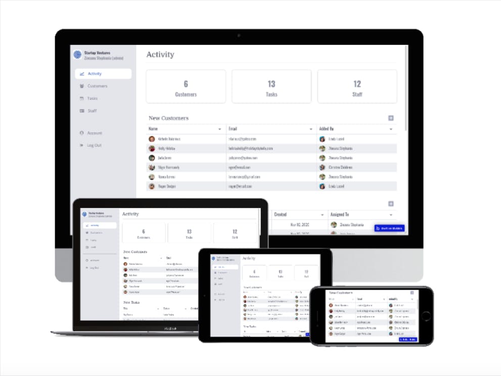 Fully Responsive CRM Dashboard Template Bubble Fully Responsive CRM Dashboard Template Bubble