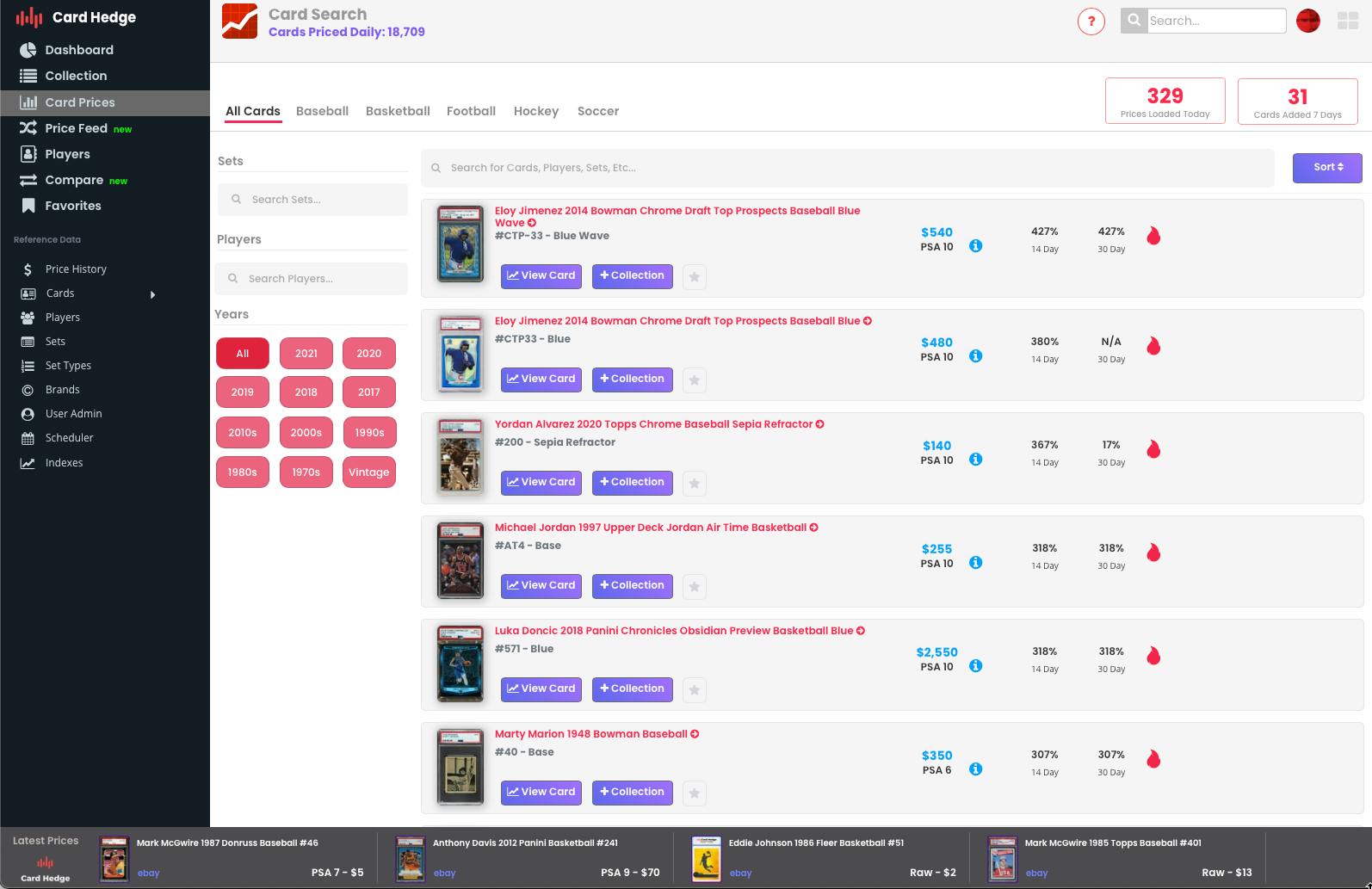 Sports Card & Trading Card Price Guide