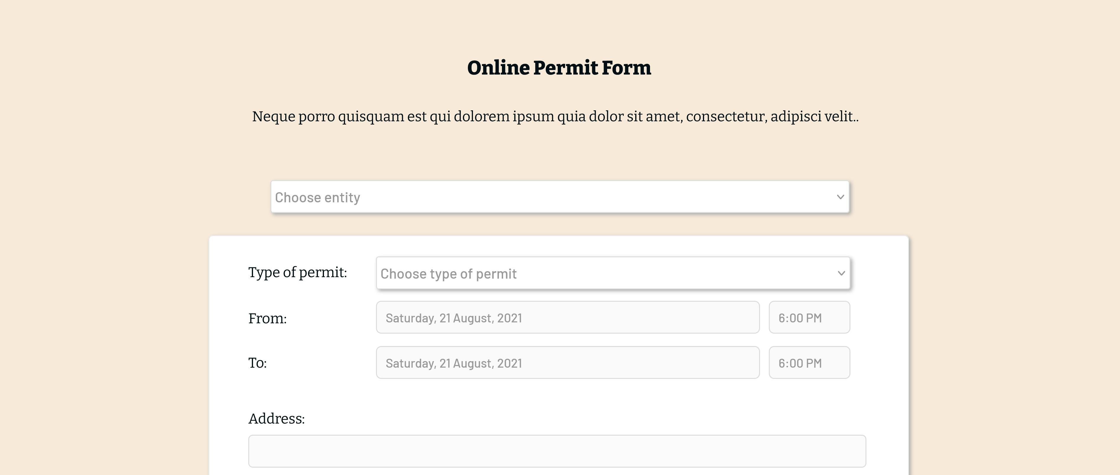 Online Permit Form Template Bubble