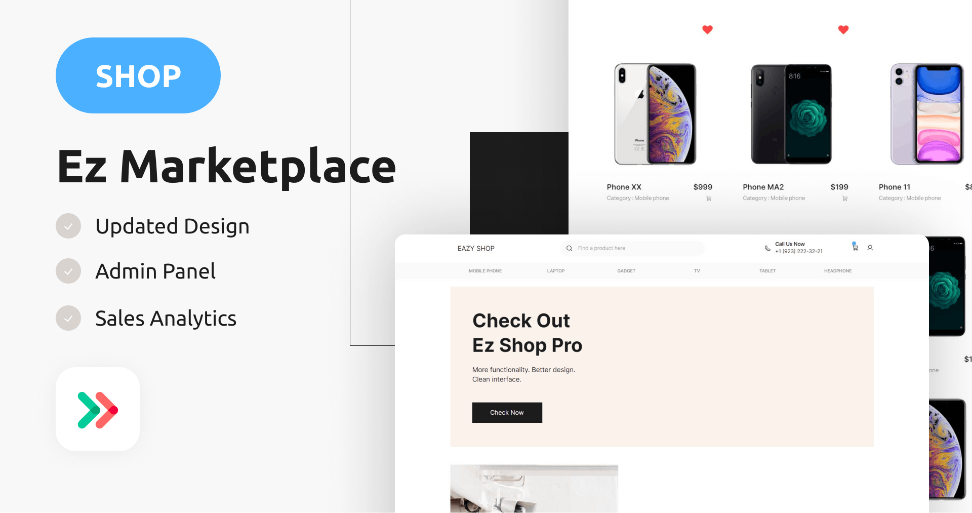 Ez Marketplace Shop Template Bubble Template by Ezcode.co no code