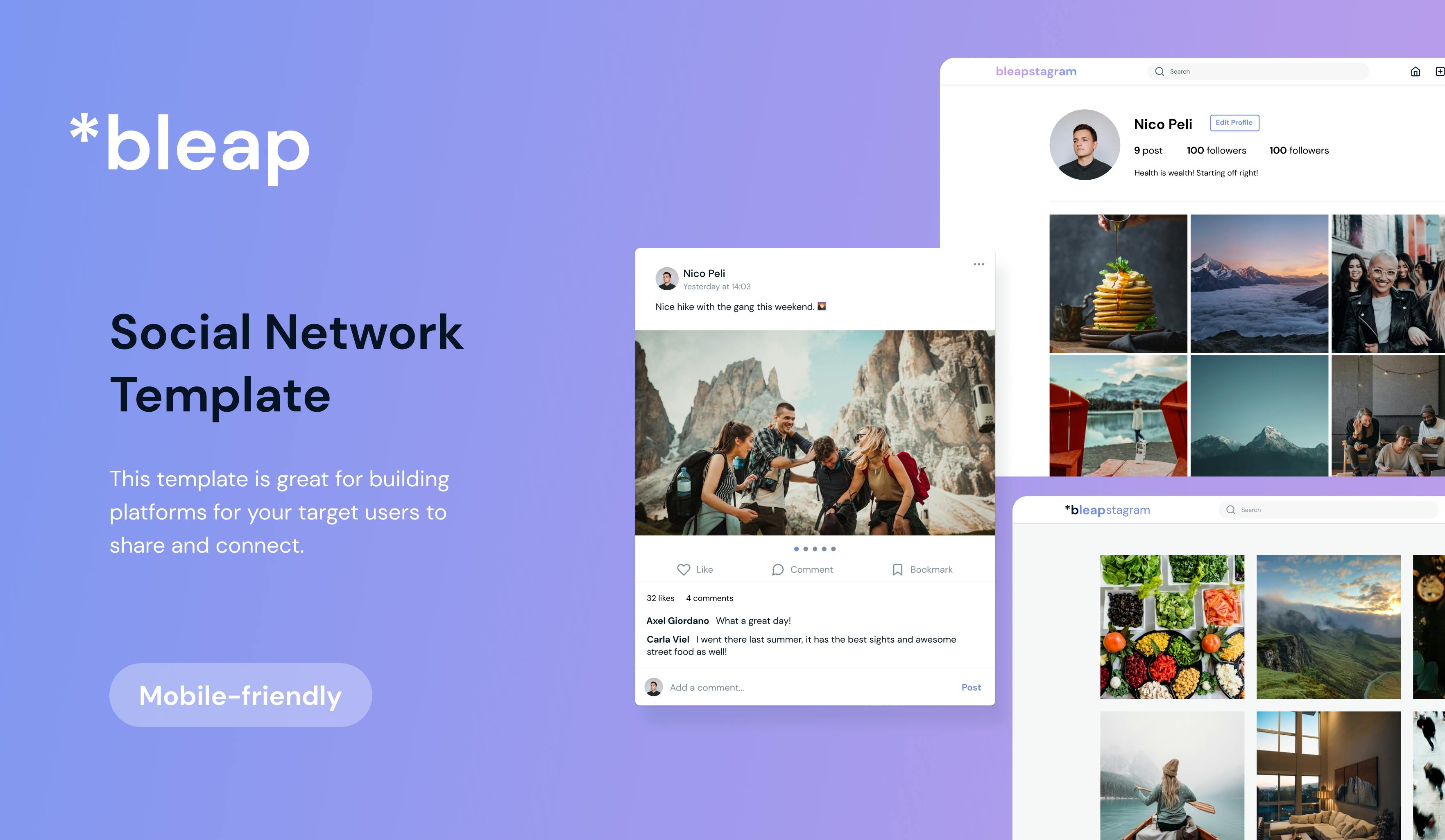Social Network Template Bubble Social Network Template Bubble
