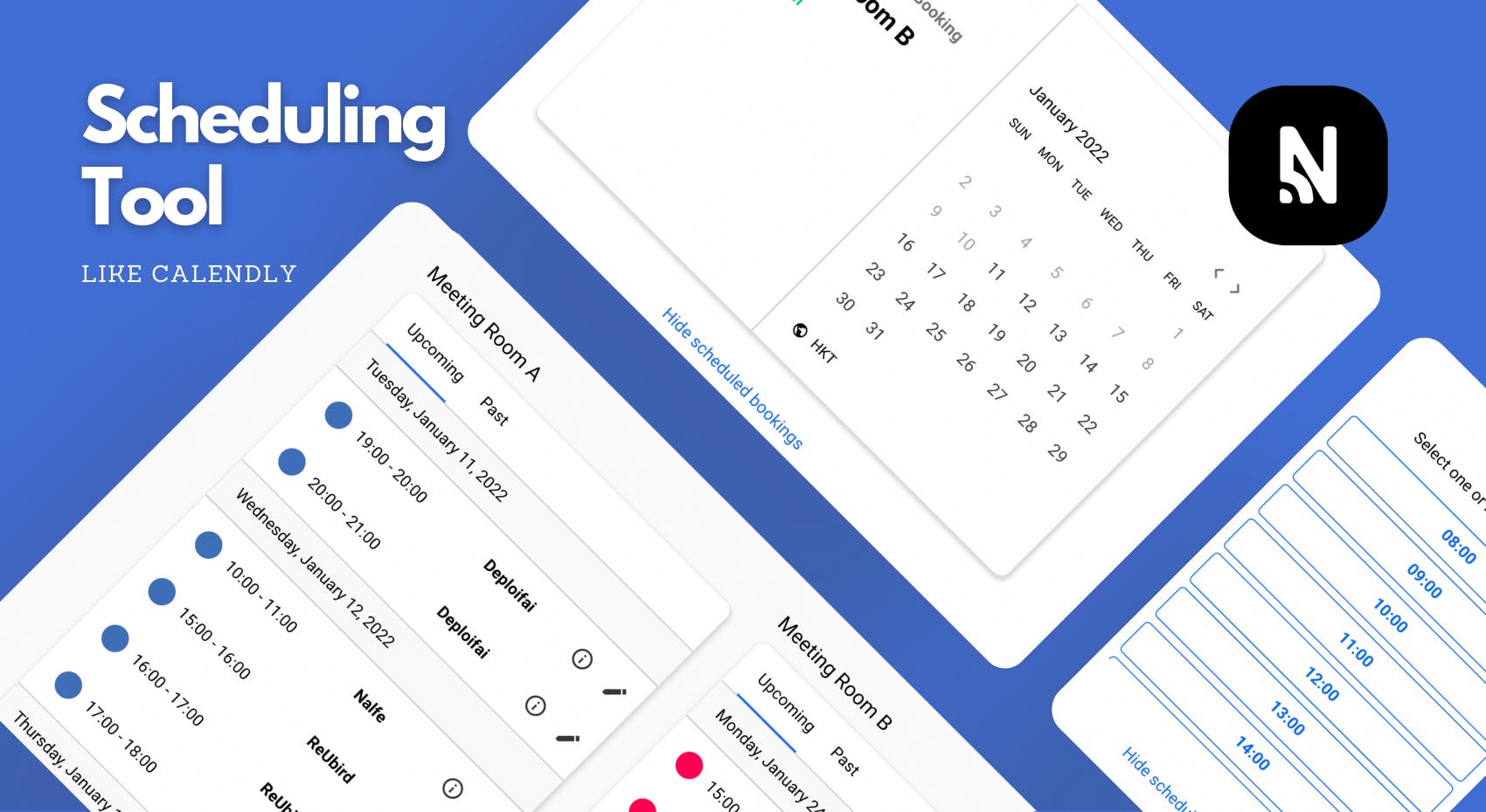 Scheduling Tool like Calendly Template  Bubble