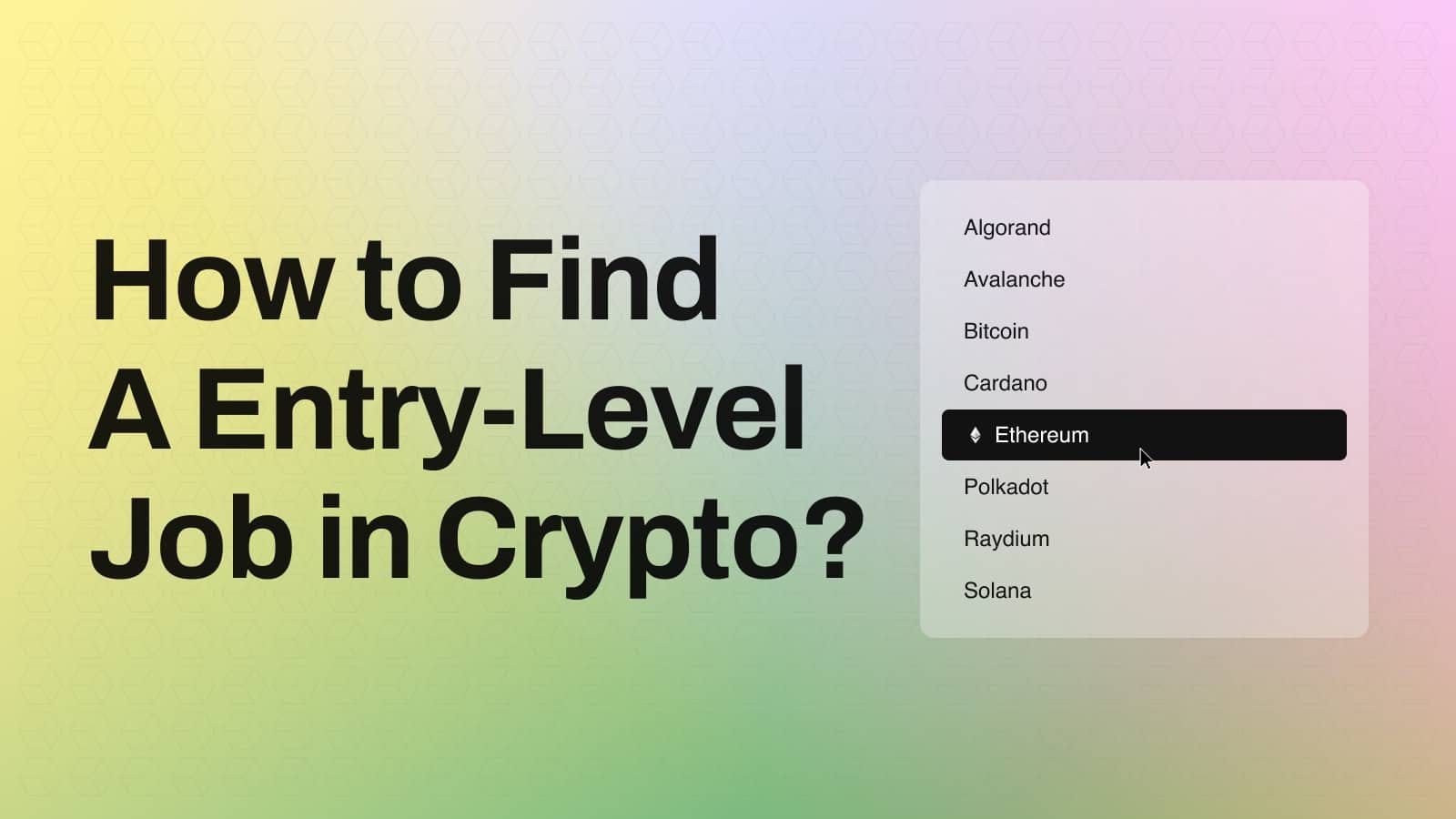 entry level crypto jobs