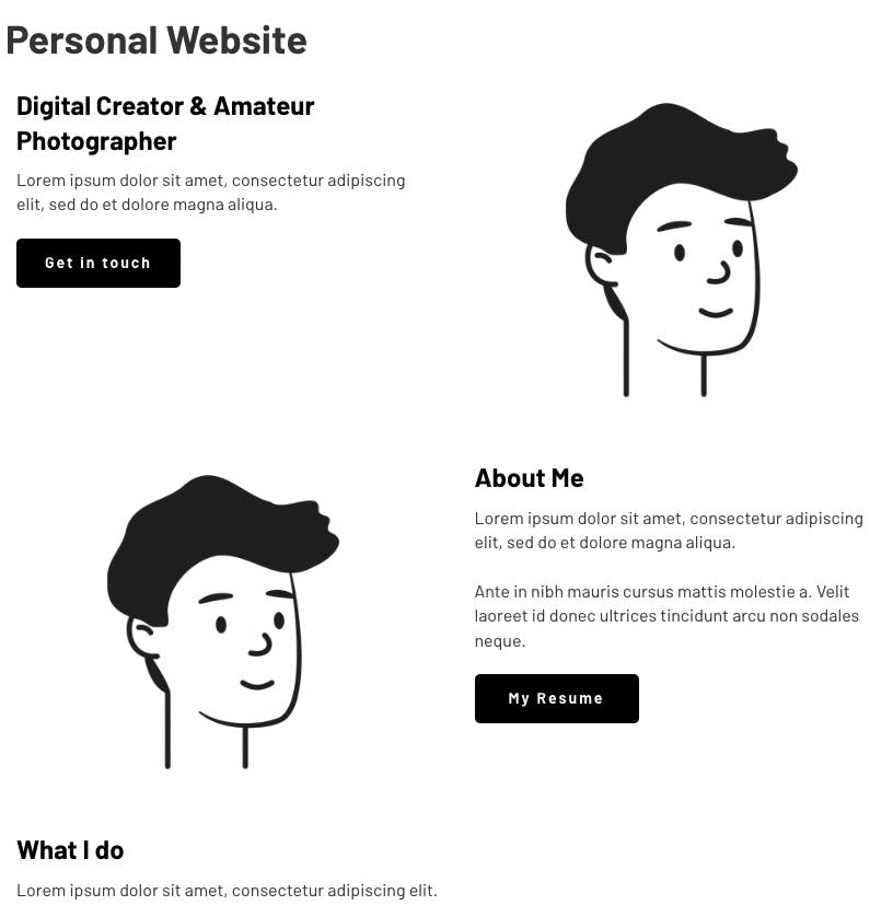 Personal Website White Template Bubble