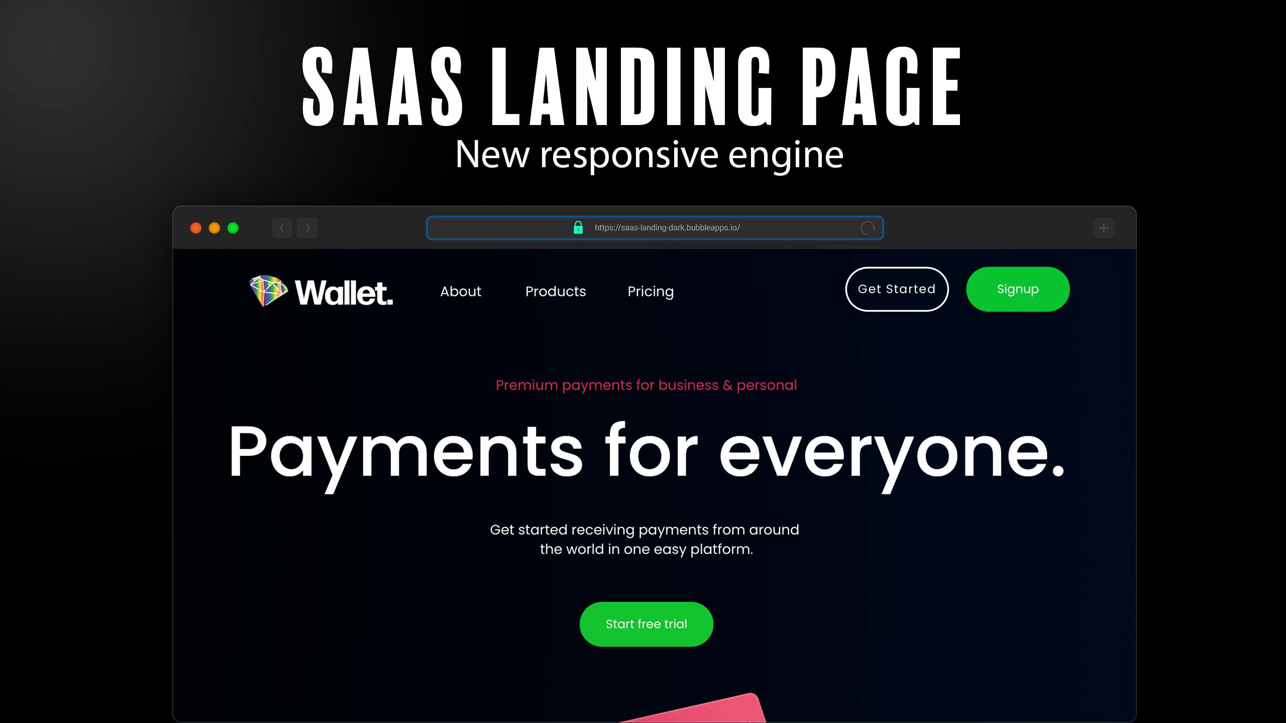 Saas Landing Dark Template | Bubble