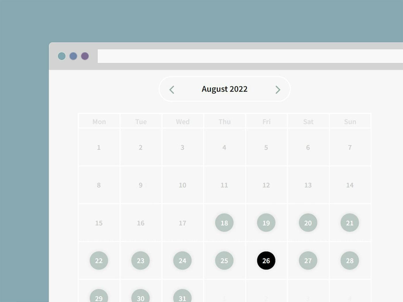Minimal Calendar Date Selector Template Bubble Minimal Calendar Date Selector Template Bubble