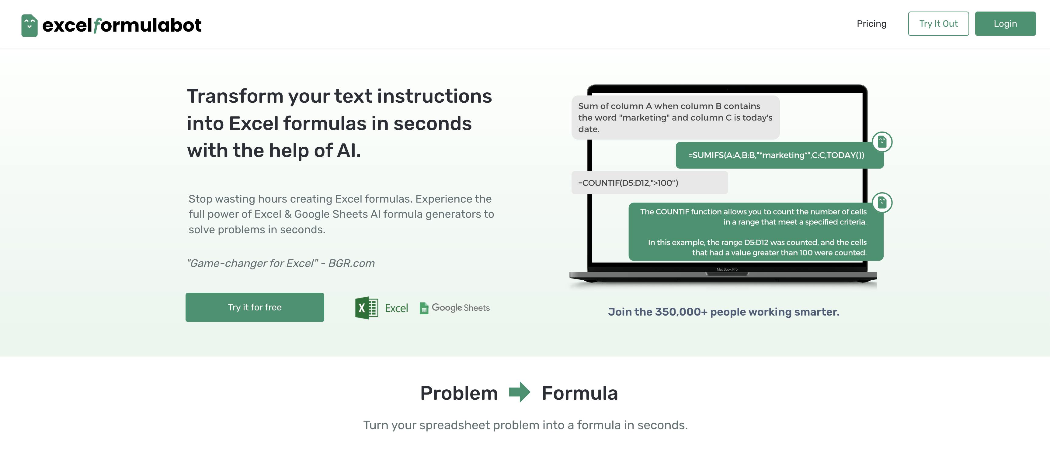 Excel & Google Sheets AI Formula Generator Notion