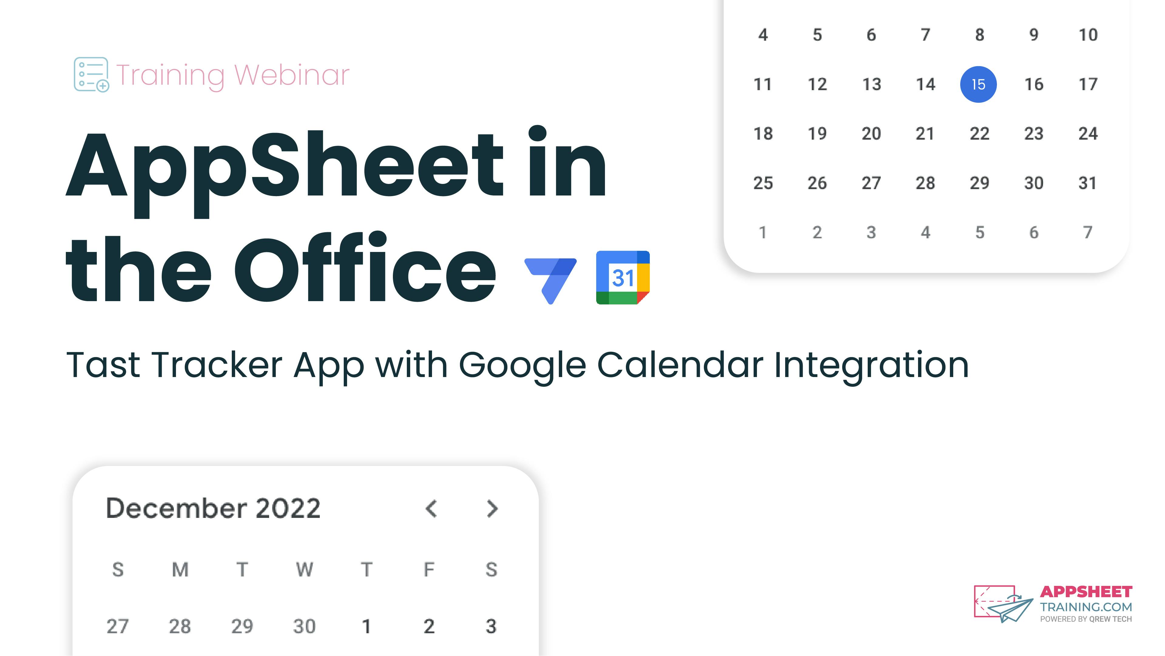 AppSheet in the Office Task Tracker App with Google Calendar Integration